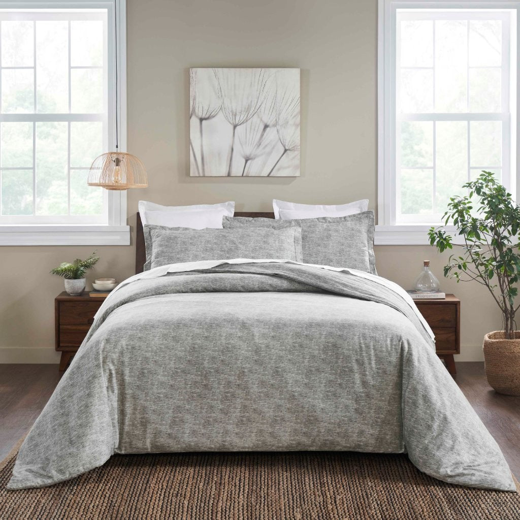 Melange Flannel Cotton Fuzzy Warm Two-Toned Duvet Cover Set - Duvet Cover Set by Superior Brand