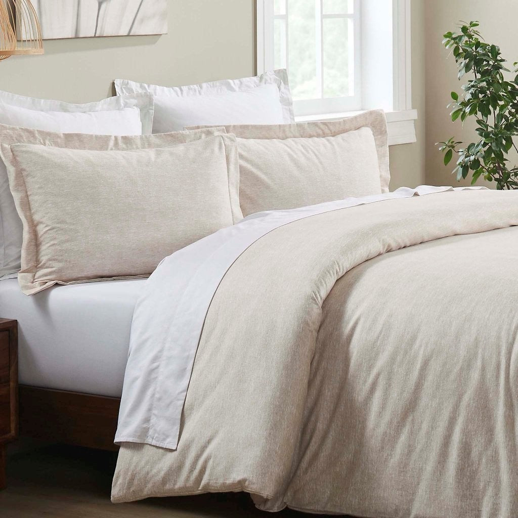 Melange Flannel Cotton Fuzzy Warm Two-Toned Duvet Cover Set - Duvet Cover Set by Superior Brand
