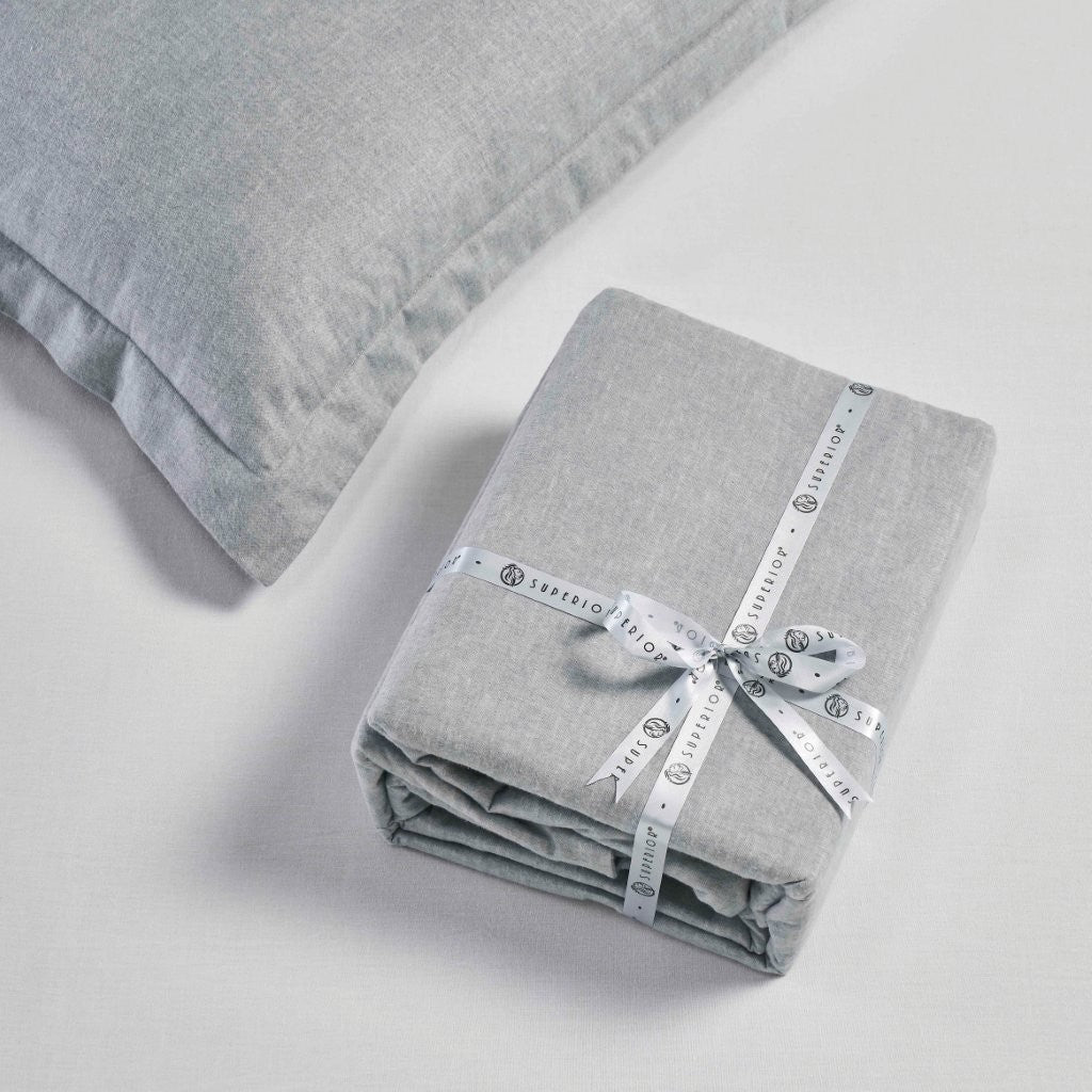 Melange Flannel Cotton Fuzzy Warm Two-Toned Duvet Cover Set - Duvet Cover Set by Superior Brand