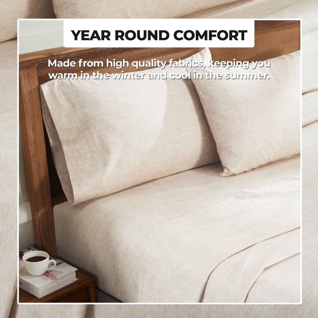 100% Cotton Flannel Sheet Set Warm Two-Toned Melange Deep Pocket - Sheet Set by Superior Brand