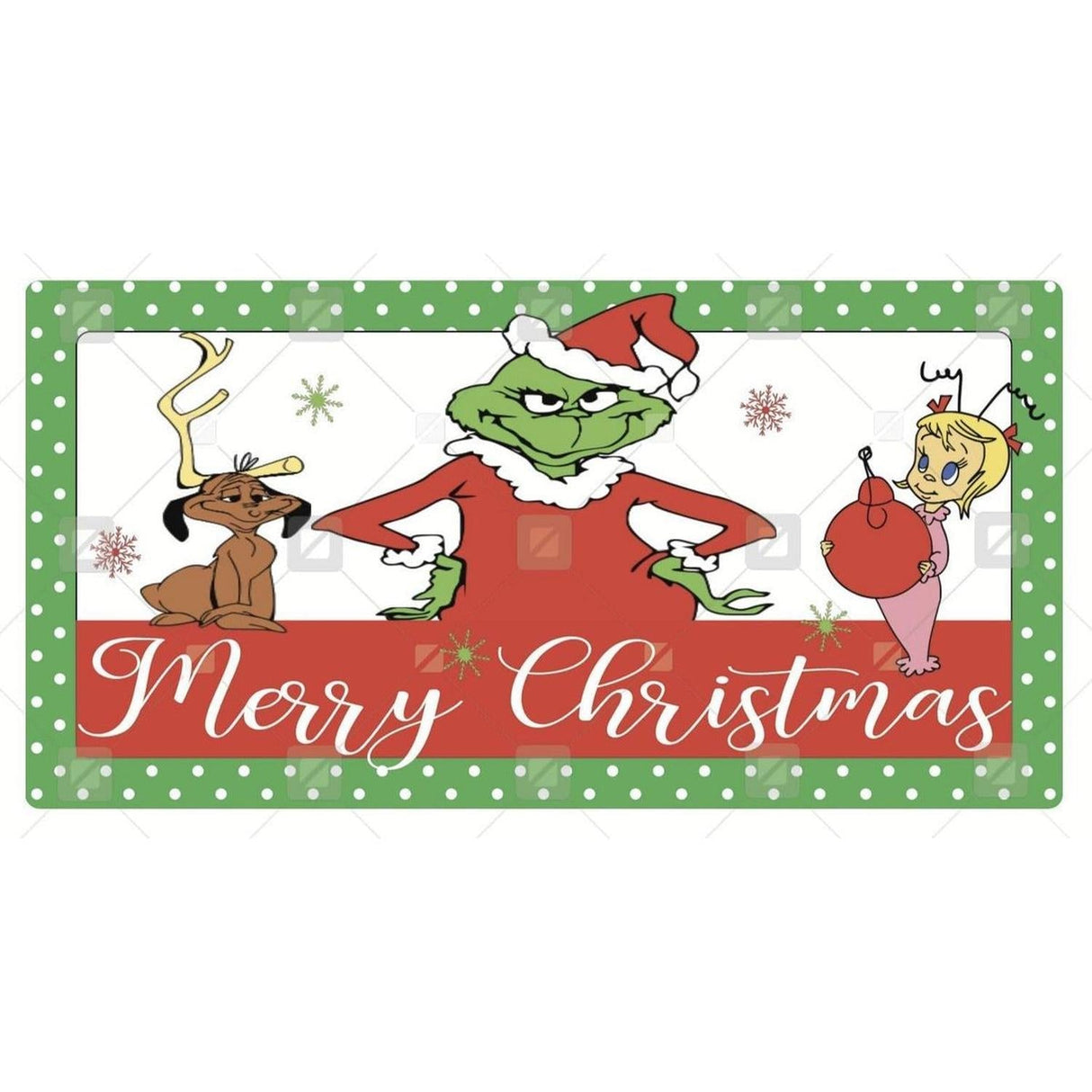 Merry Christmas Green Monster Sign