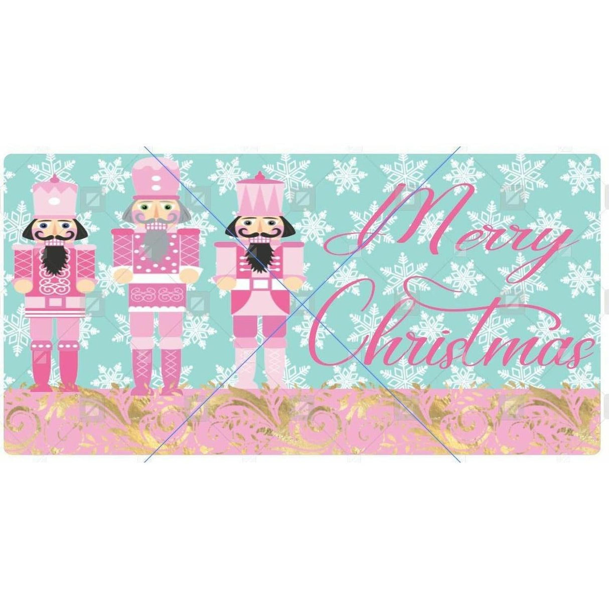 Merry Christmas Pink Nutcracker Sign
