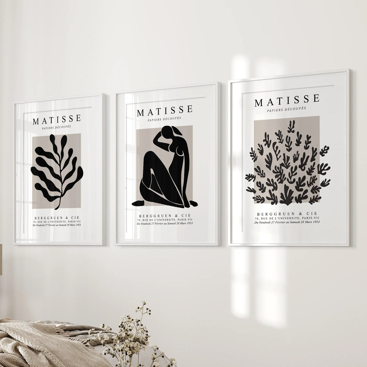 Matisse Posters Set of 3. Minimalist Botanical, Figure Prints