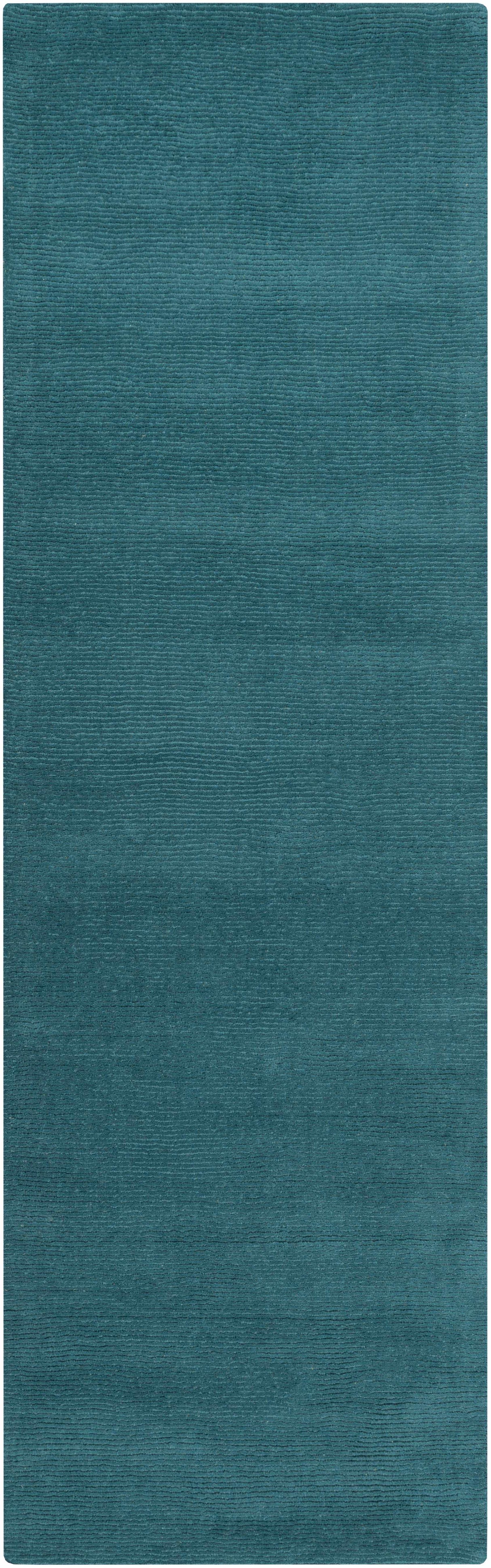 Brockton Solid Teal Wool Rug