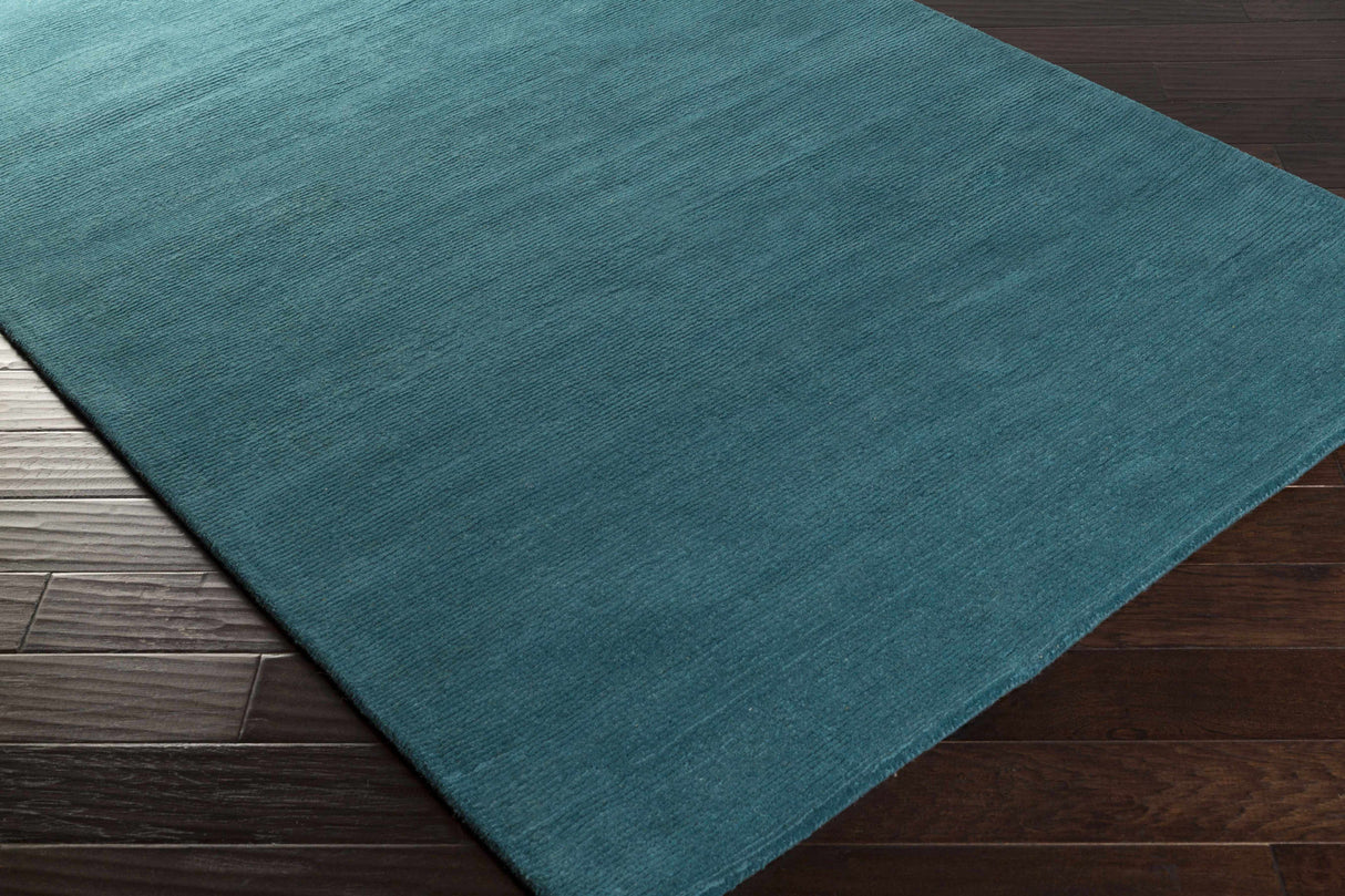 Brockton Solid Teal Wool Rug