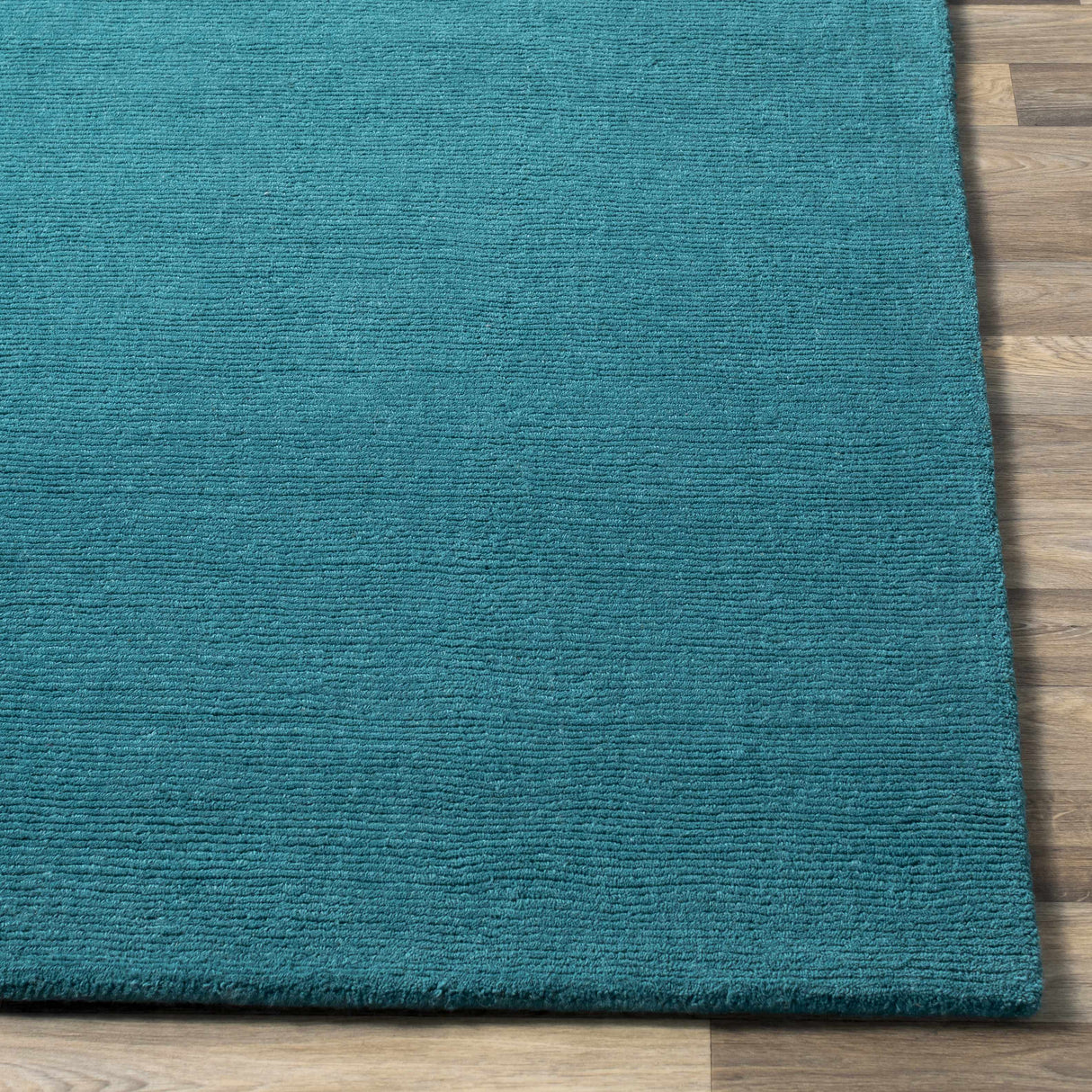 Brockton Solid Teal Wool Rug