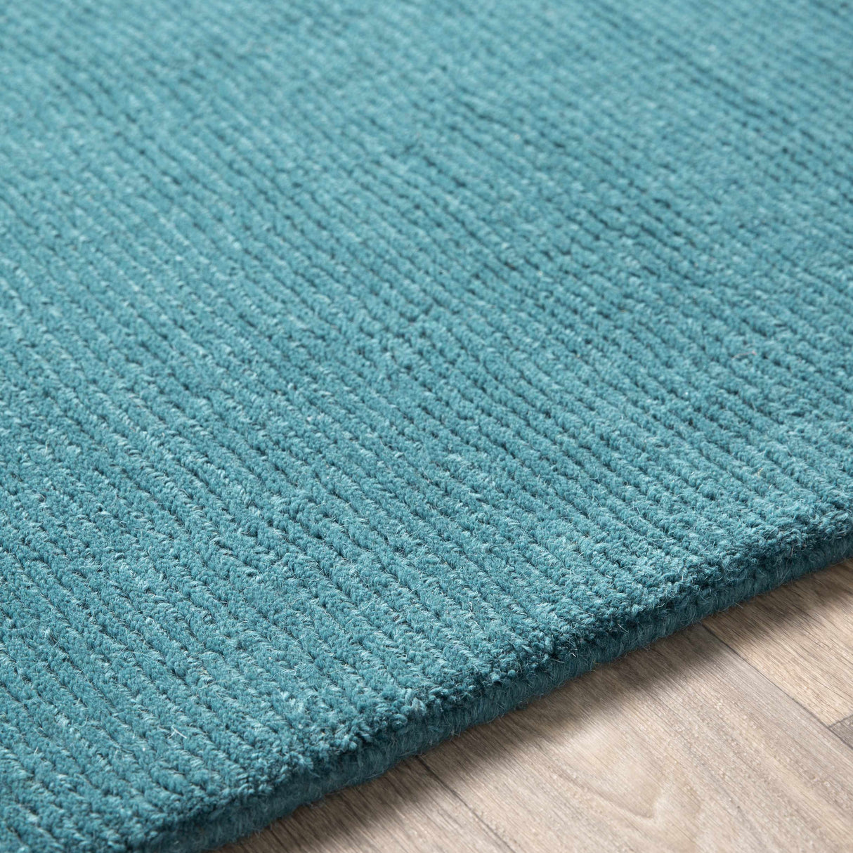Brockton Solid Teal Wool Rug