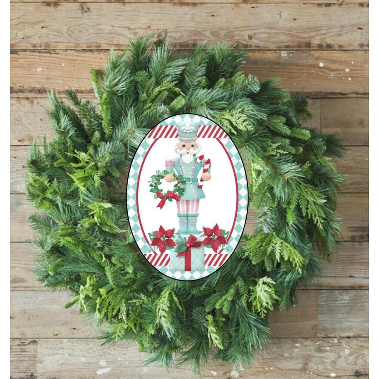 Mint Green Oval Nutcracker Sign - Wreath Enhancement