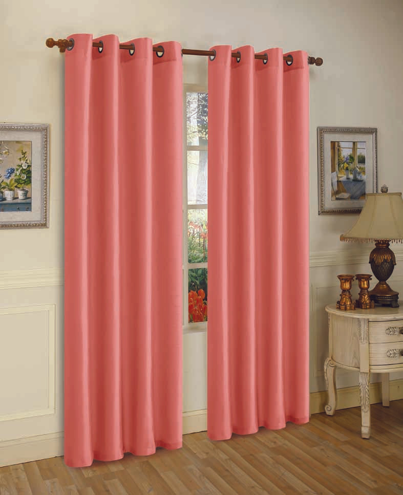 J&V Textiles 2 Panels Solid Grommet Faux Silk Window Curtain Drapes Treatment in 84" Length