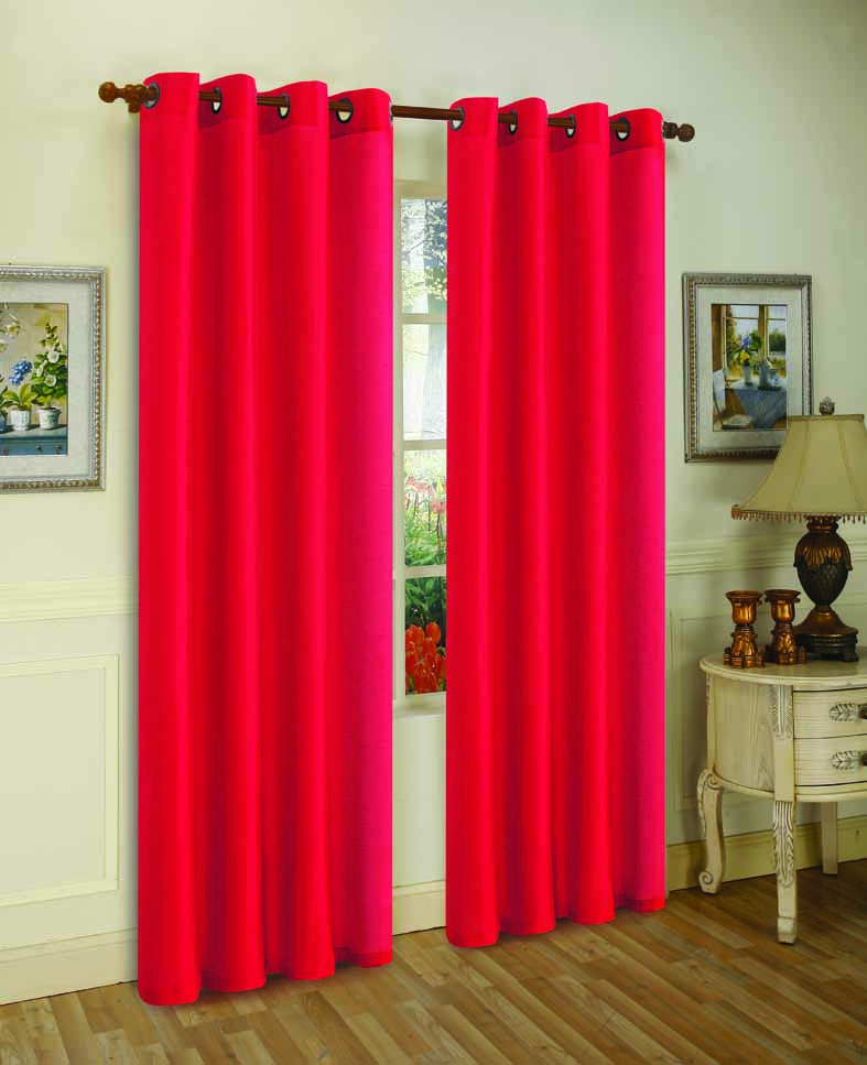 J&V Textiles 2 Panels Solid Grommet Faux Silk Window Curtain Drapes Treatment in 84" Length