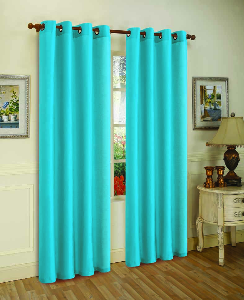 J&V Textiles 2 Panels Solid Grommet Faux Silk Window Curtain Drapes Treatment in 84" Length