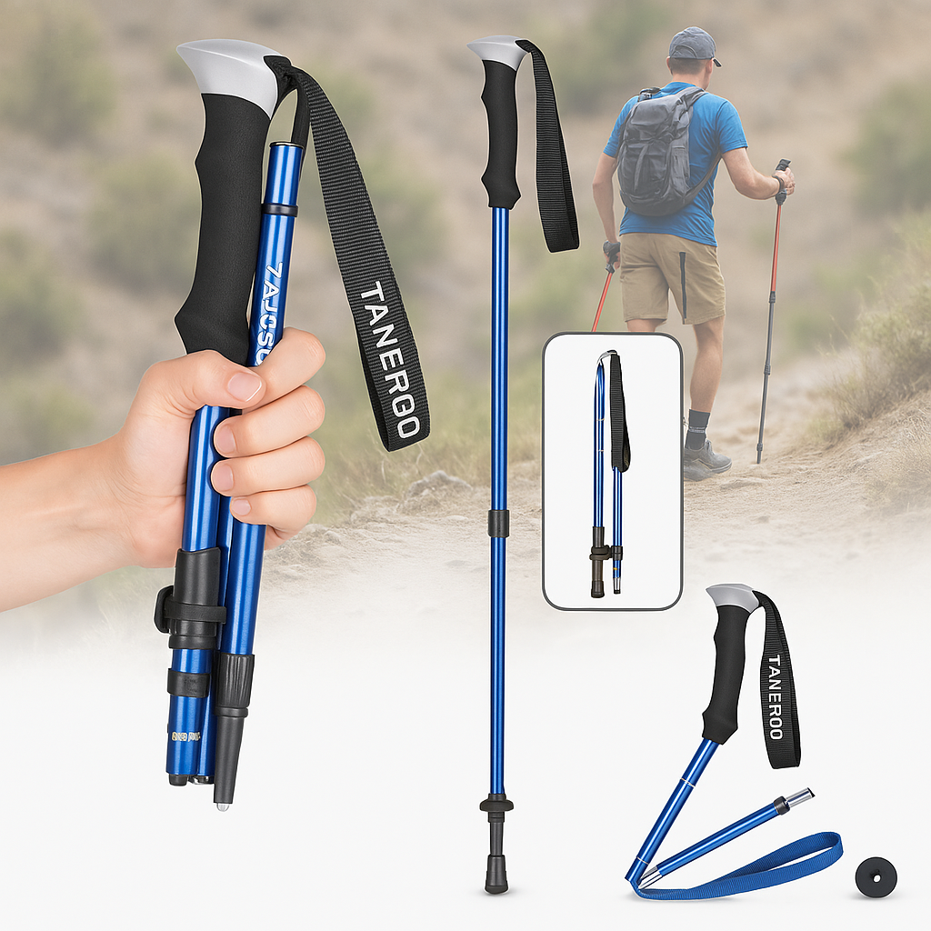 Adjustable Foldable Hiking Poles 110–135cm Trekking Sticks