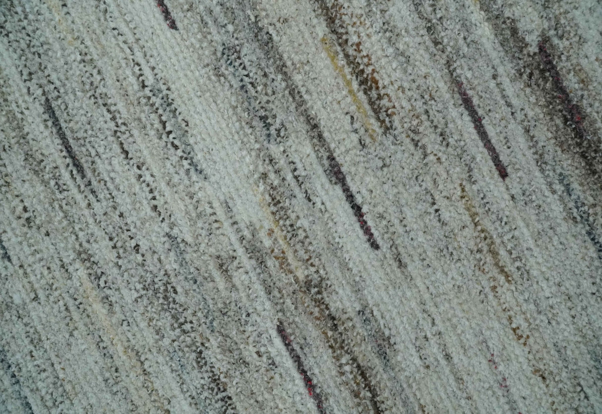 Modern Abstract Silver, Gray and Charcoal Dari 5x8 Pet yarn Area Rug
