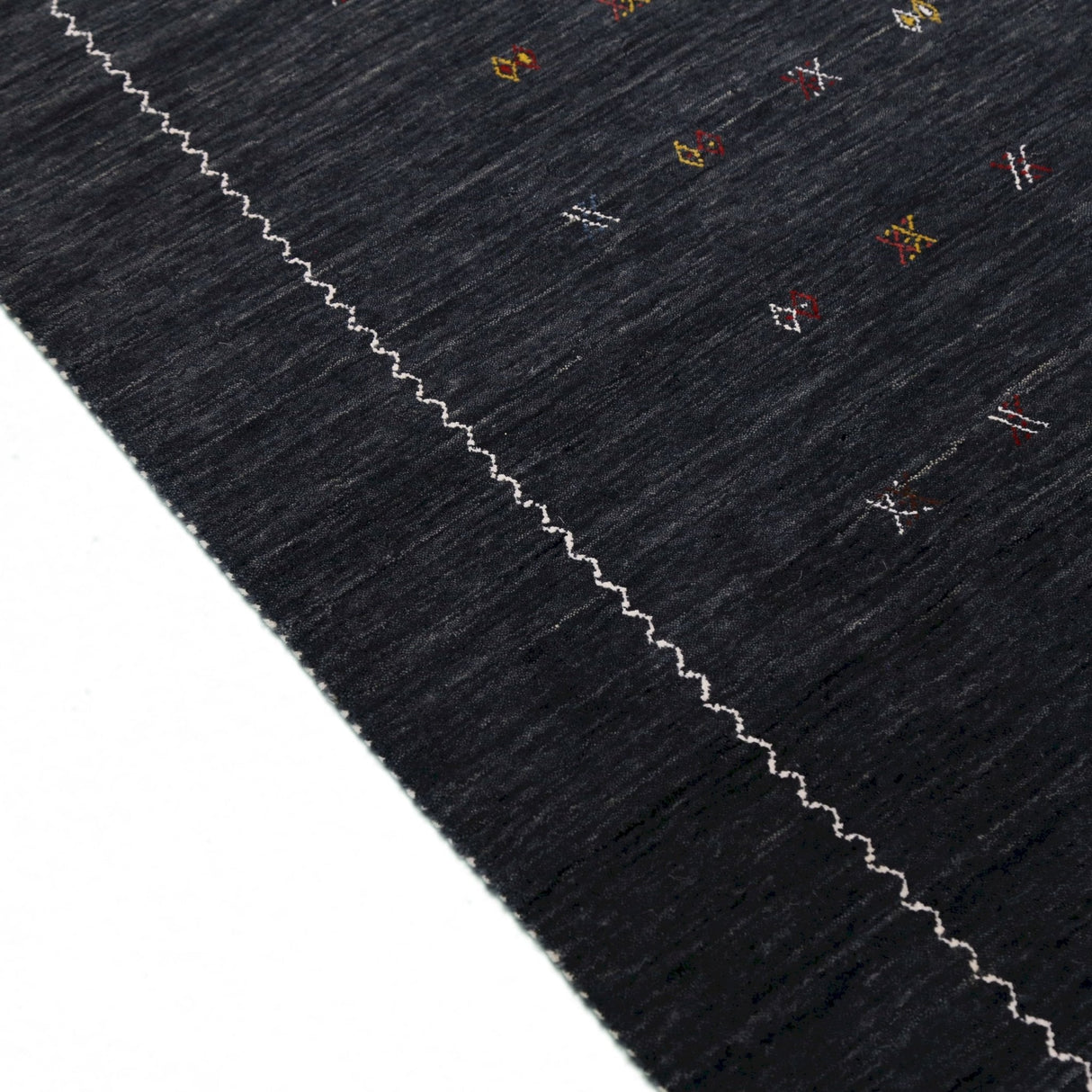Modern Charcoal And White Hand Loomed Wool Area Rug