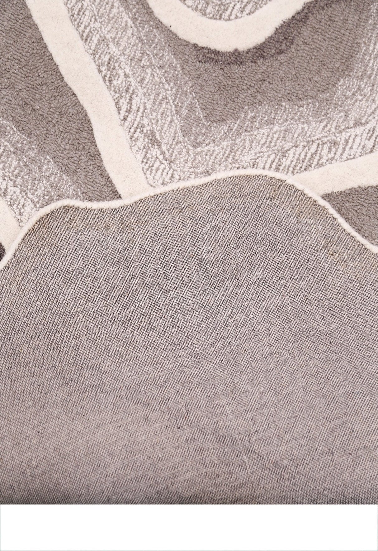 Modern Petal Layers Ivory Hand Tufted 6x8 Wool Area Rug