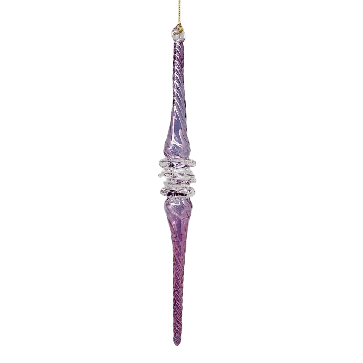 Lavender Twirl Glass Ornament