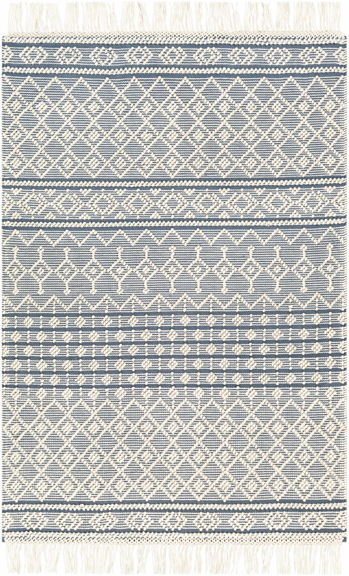 Brothers Blue Wool&Cotton Rug - Clearance