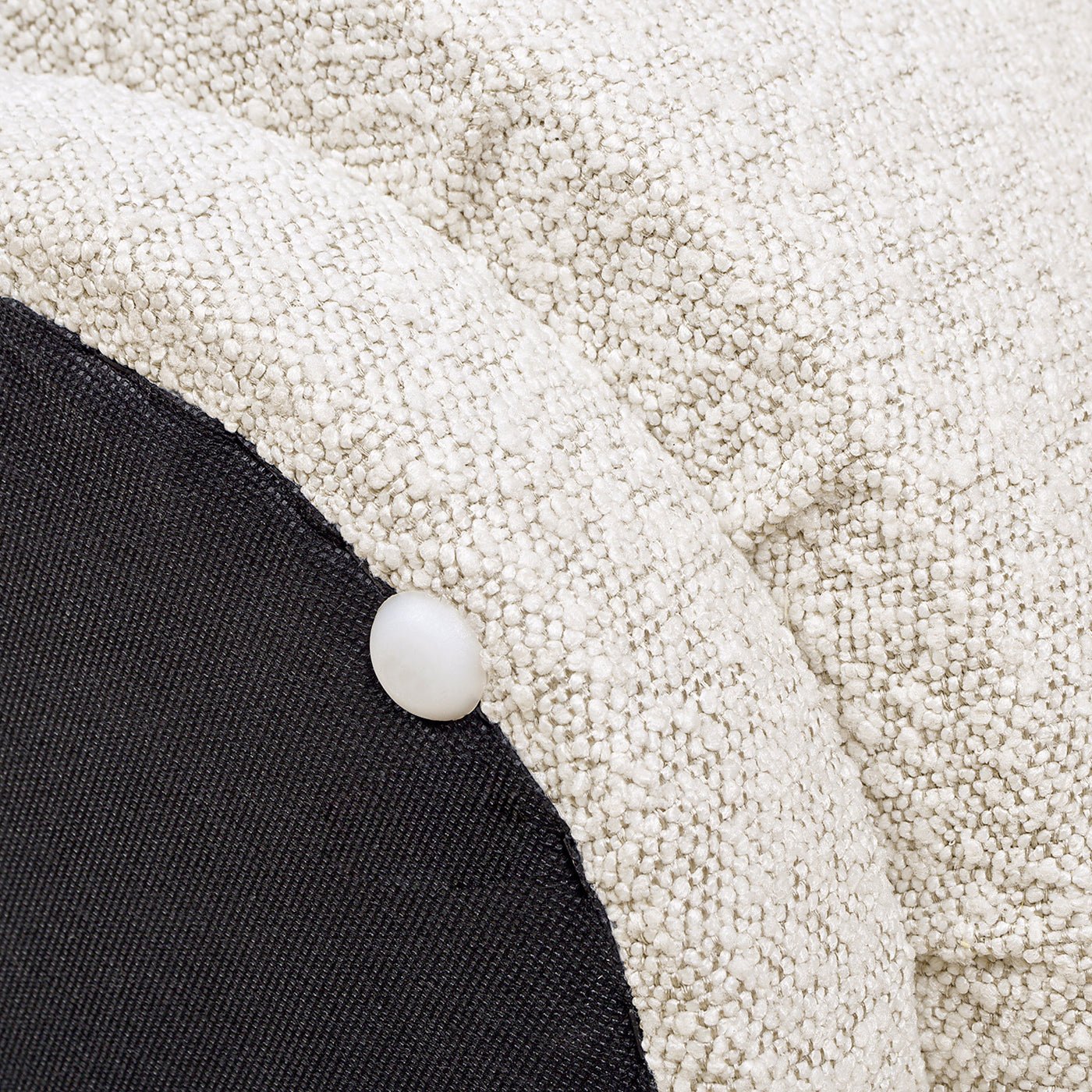 Mushroom Footstool with Sherpa - Textured Upholstery - Accent Stools