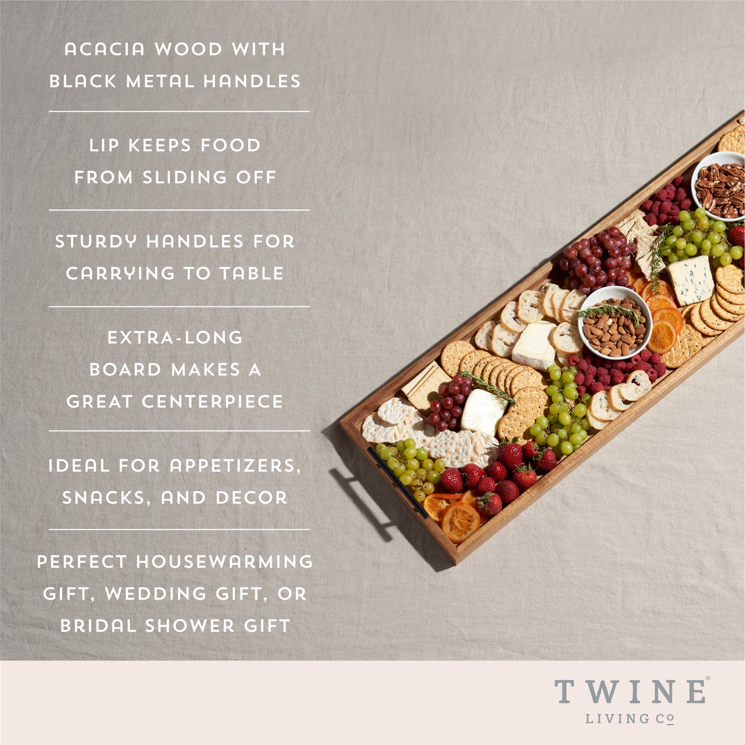 The longboard acacia cheese board by twine living®
