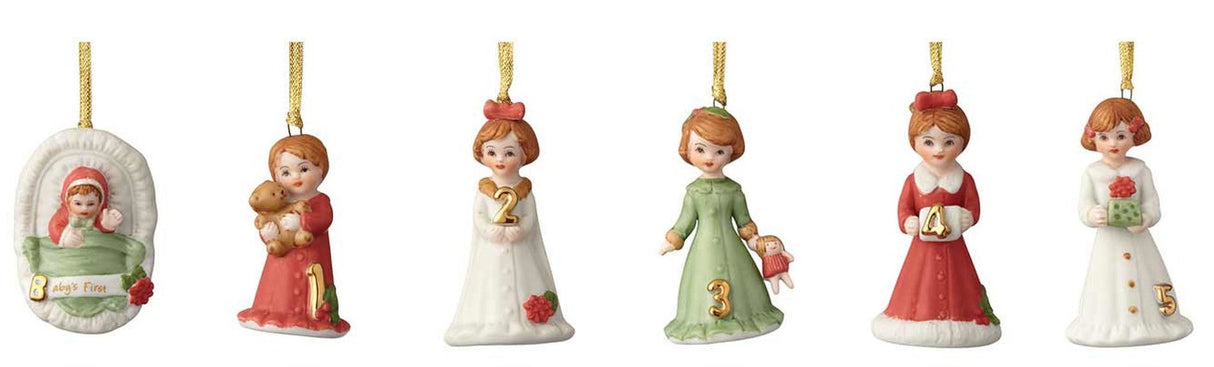 Growing Up Girl Ornament - Brunette Babies 1st