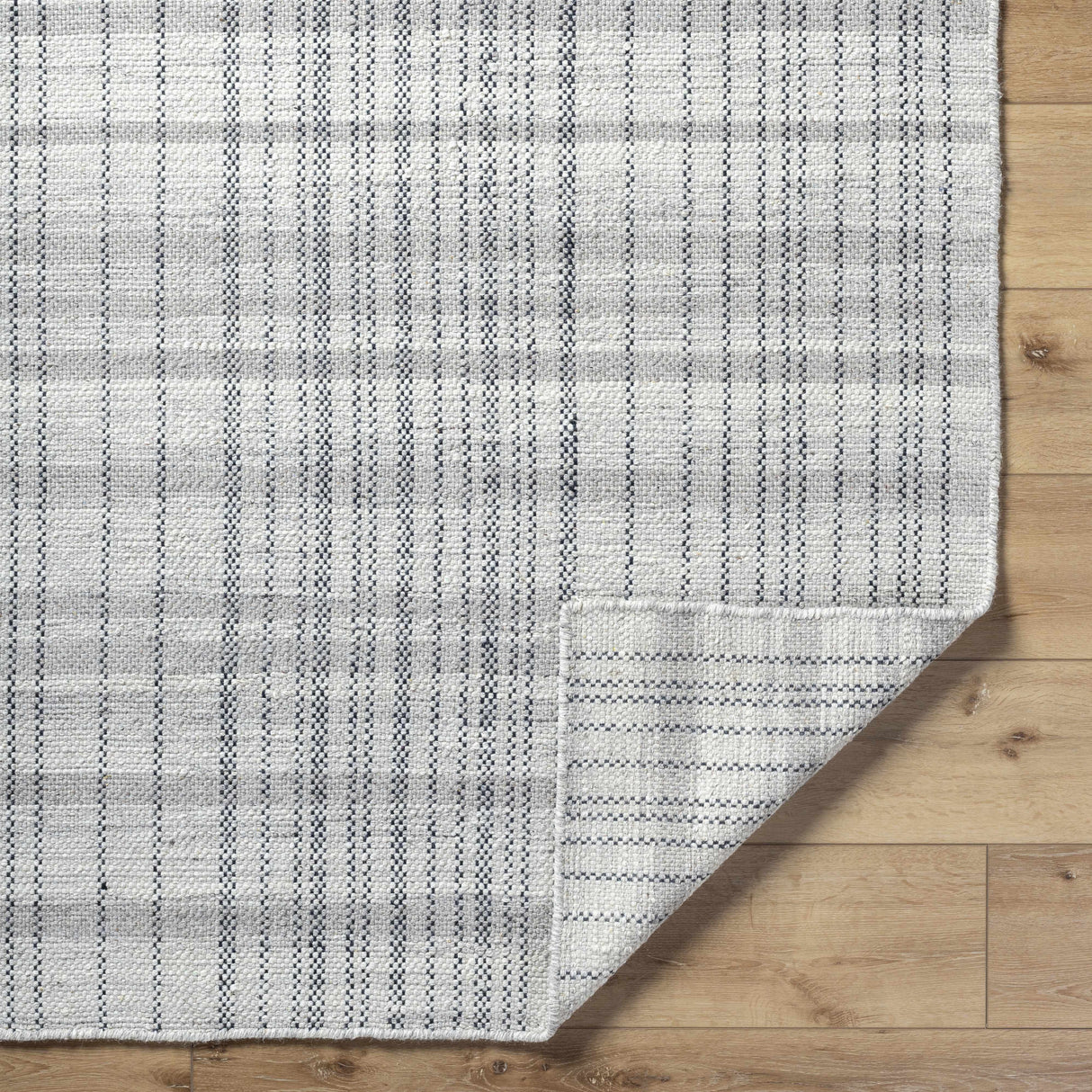 Nissa Blue Gray Checkered Area Rug - Clearance