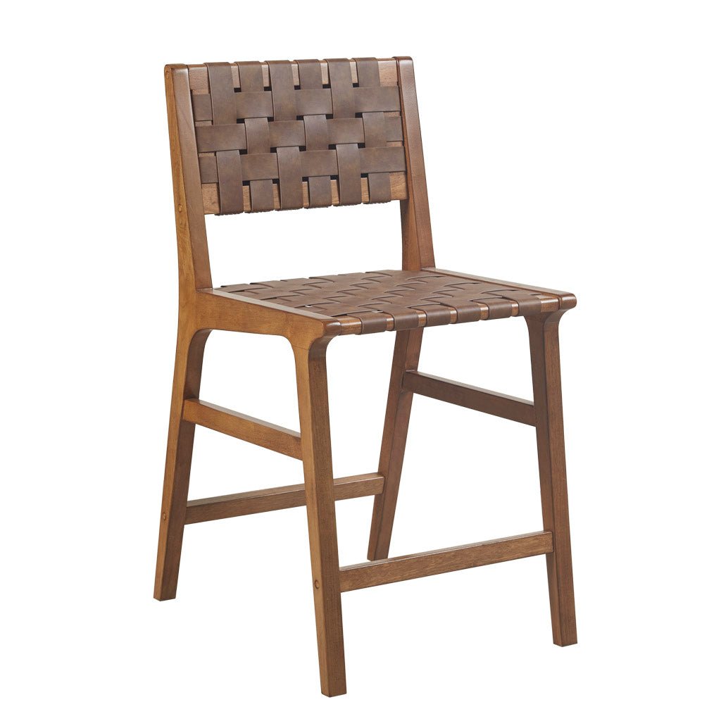 Nebuluxe Faux Leather Woven Counter Stool