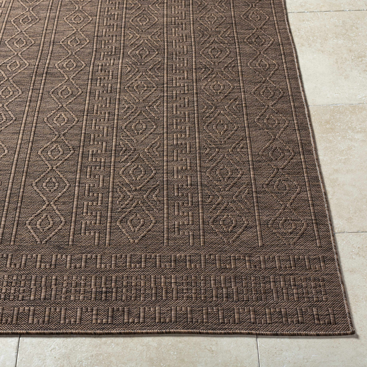 Nuela Dark Brown Area Rug - Clearance