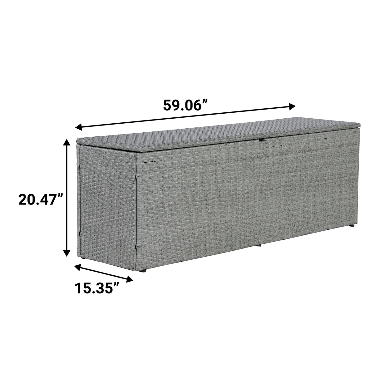 Nino modern minimalist faux wicker patio storage box - Tuesday Morning - Outdoor Storage Boxes