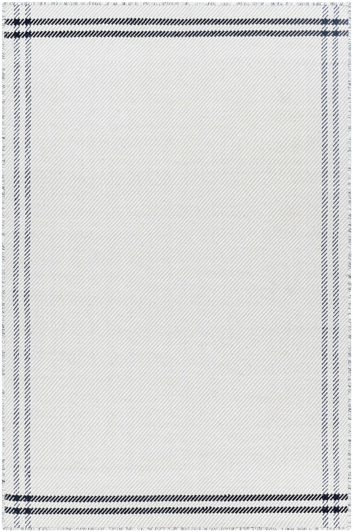 Nimue Cream & Blue Bordered Area Rug - Clearance