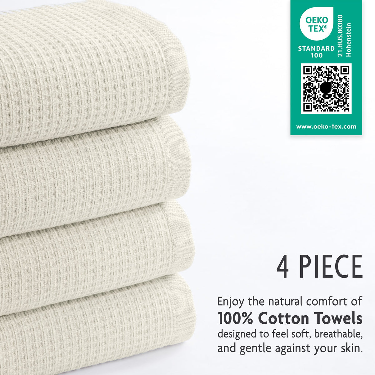 NOLA 4-Pack 100% Turkish Cotton Hand Towels – Waffle 600 GSM Wholesale Case Pack of 24