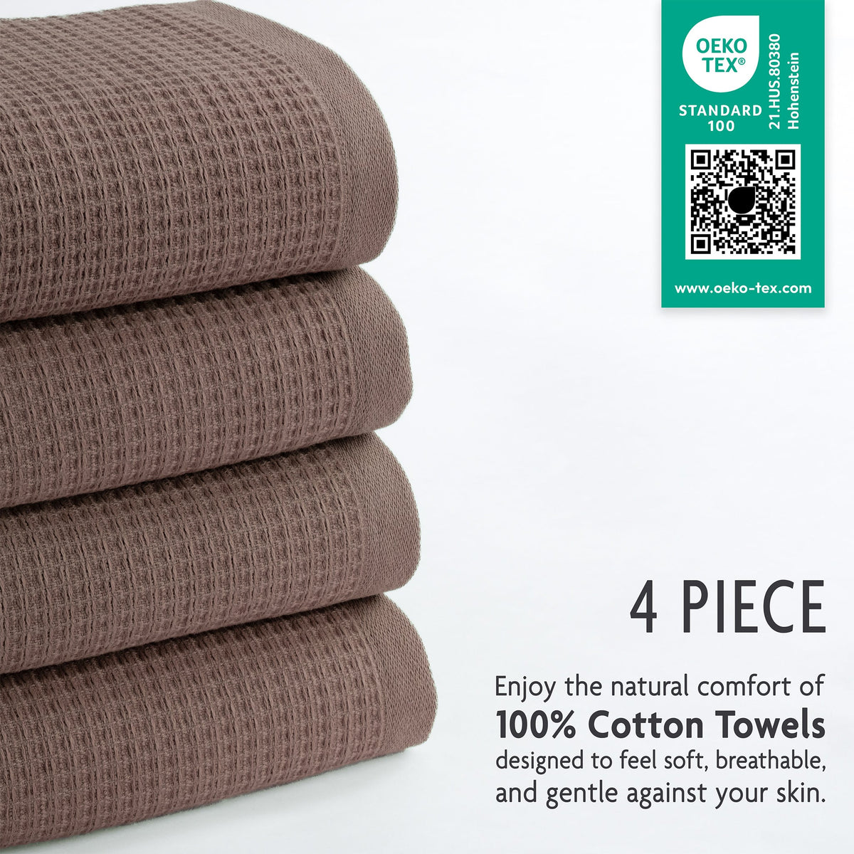 NOLA 4-Pack 100% Turkish Cotton Hand Towels – Waffle 600 GSM Wholesale Case Pack of 24