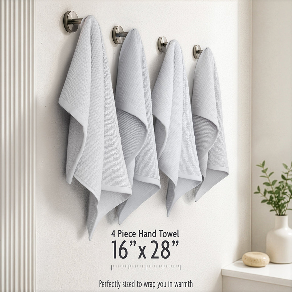 NOLA 4-Pack Turkish Cotton Hand Towels – 600 GSM Luxury Waffle Towels
