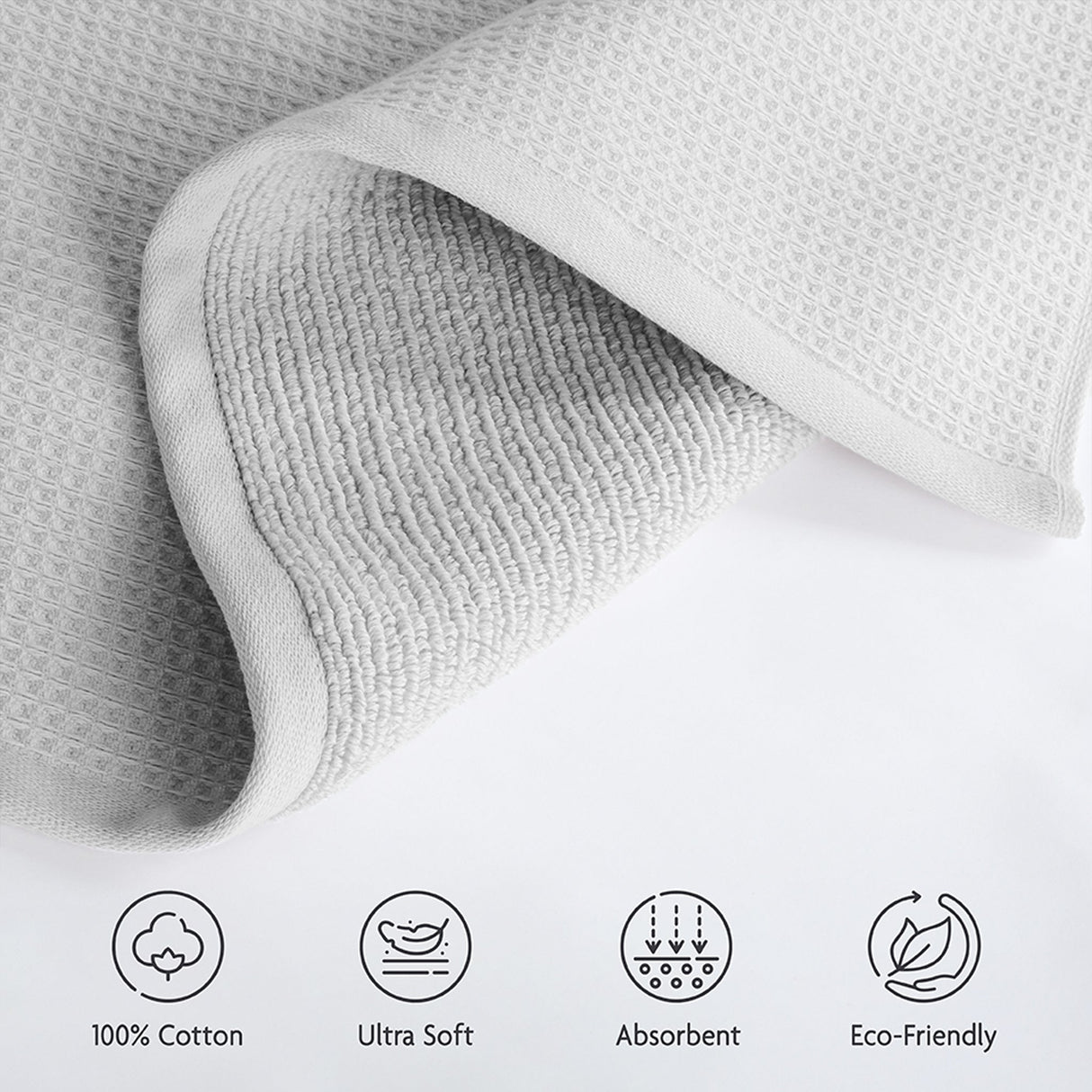 NOLA 4-Pack Turkish Cotton Hand Towels – 600 GSM Luxury Waffle Towels