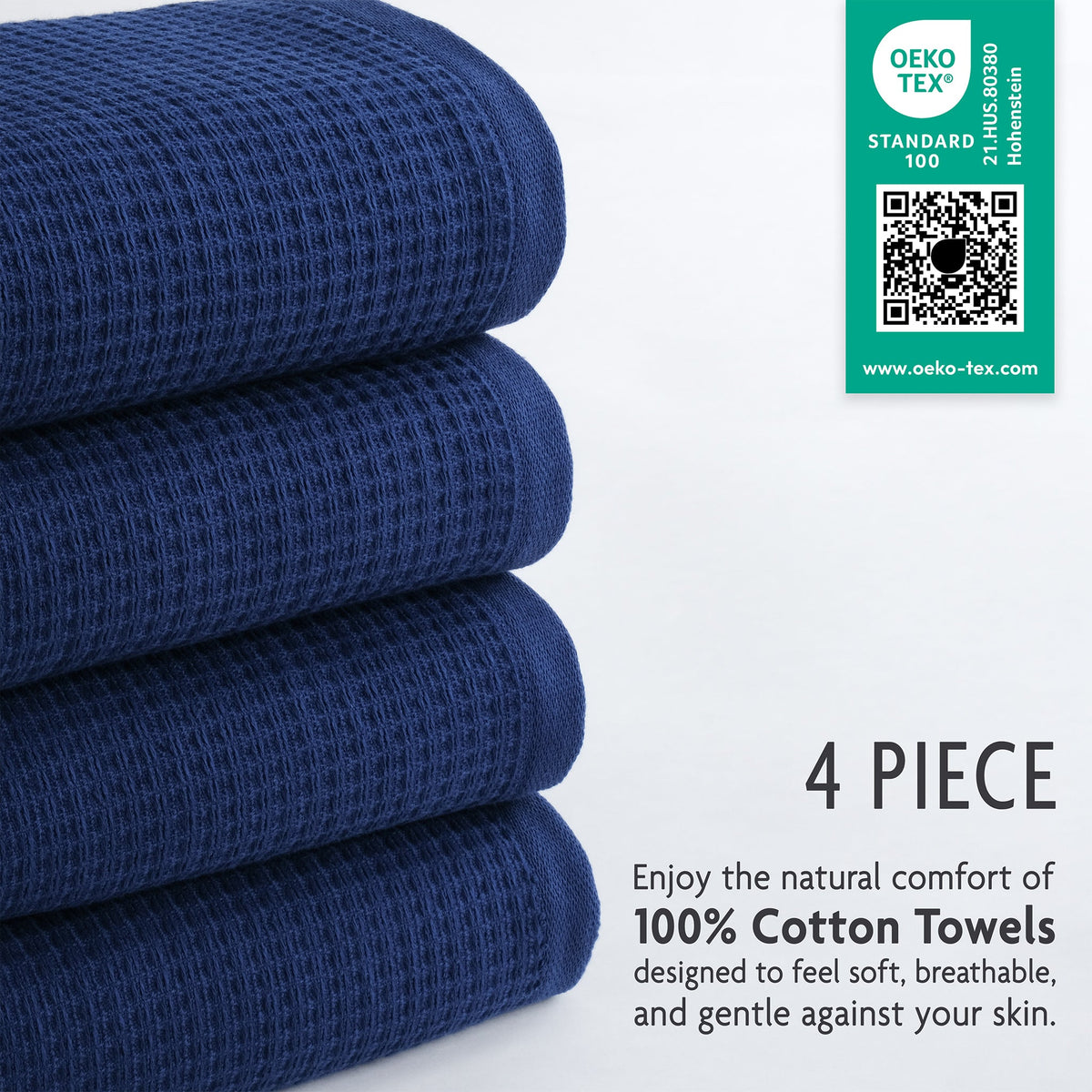 NOLA 4-Pack 100% Turkish Cotton Hand Towels – Waffle 600 GSM Wholesale Case Pack of 24
