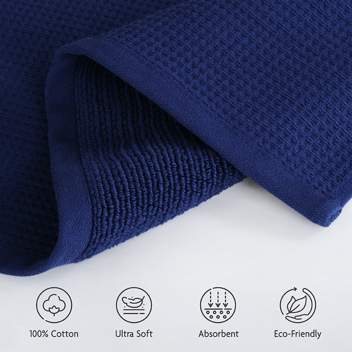 NOLA 4-Pack Turkish Cotton Hand Towels – 600 GSM Luxury Waffle Towels