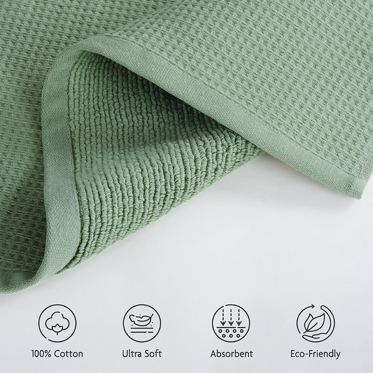 NOLA 4-Pack Turkish Cotton Hand Towels – 600 GSM Luxury Waffle Towels