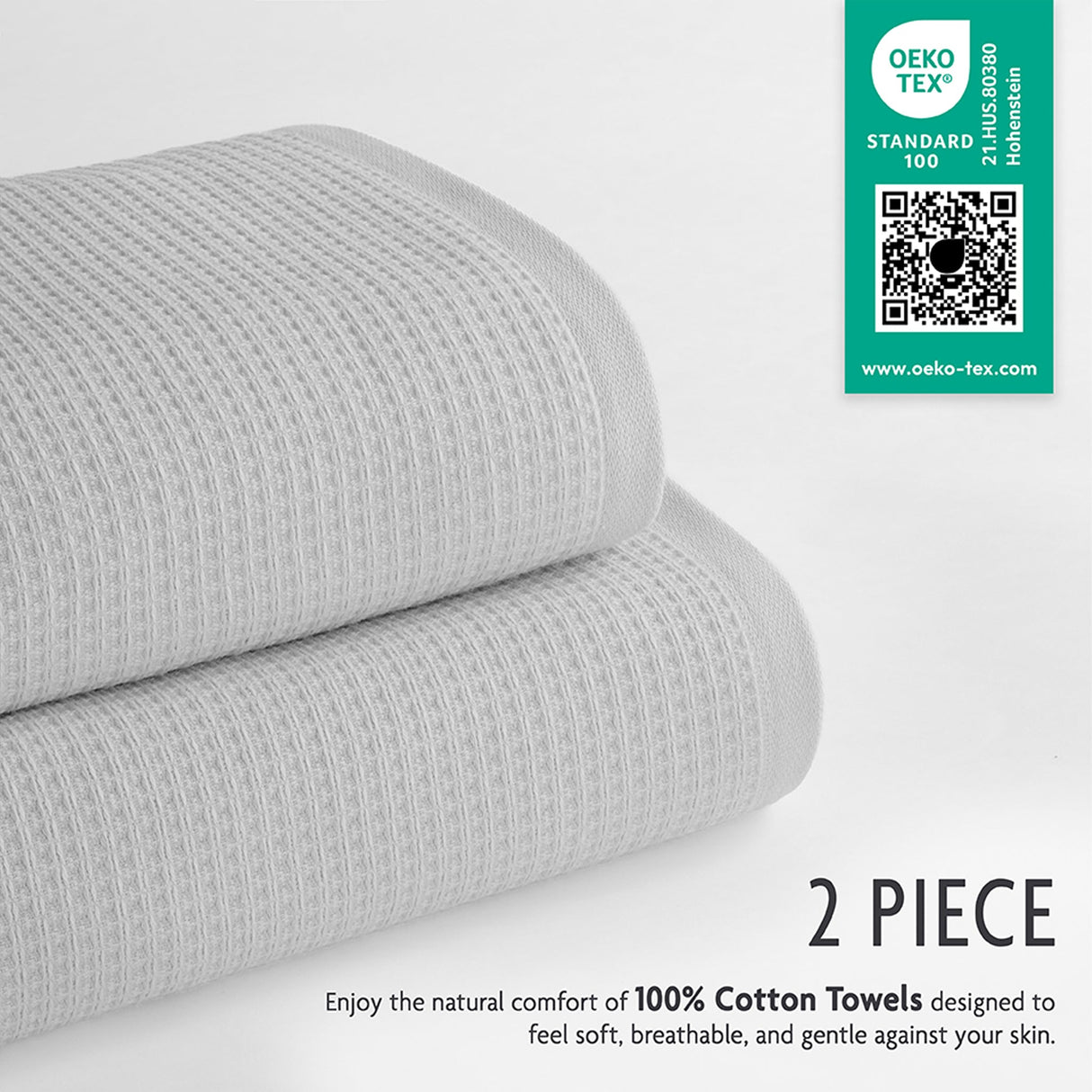 NOLA 2-Pack Turkish Cotton Bath Towels – 600 GSM Luxury Waffle Towels