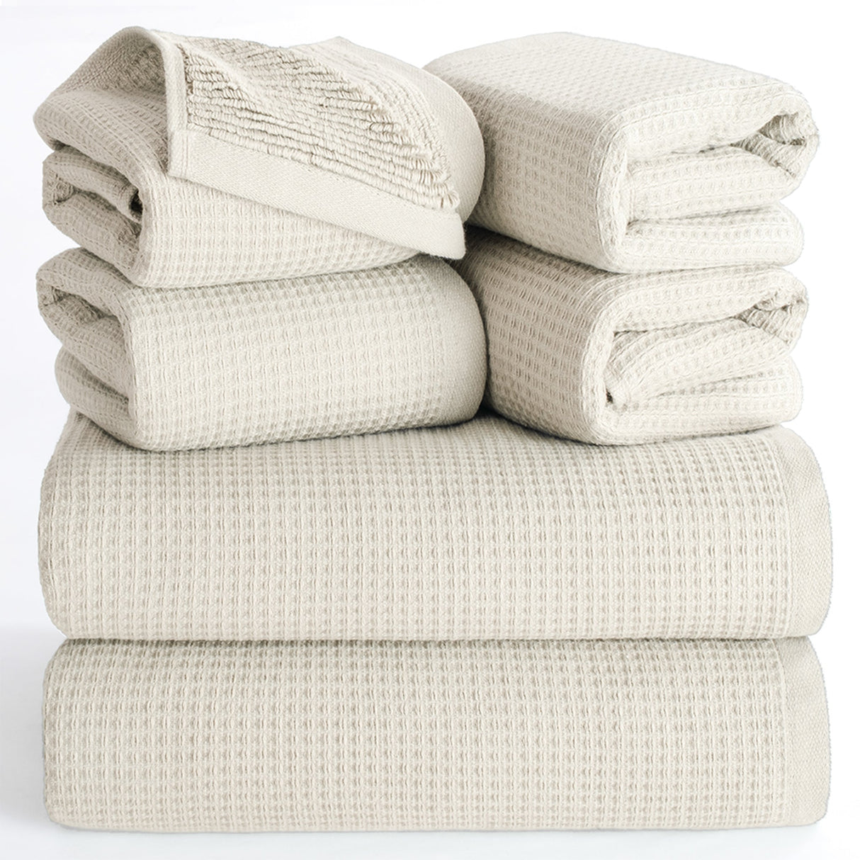 NOLA 6-Piece Turkish Towel Set – 600 GSM Turkish Cotton Waffle Towels