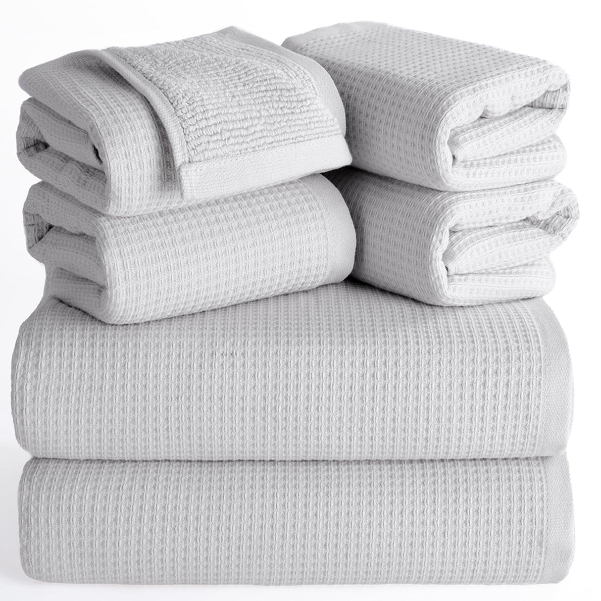 NOLA 6-Piece Turkish Towel Set – 600 GSM Turkish Cotton Waffle Towels