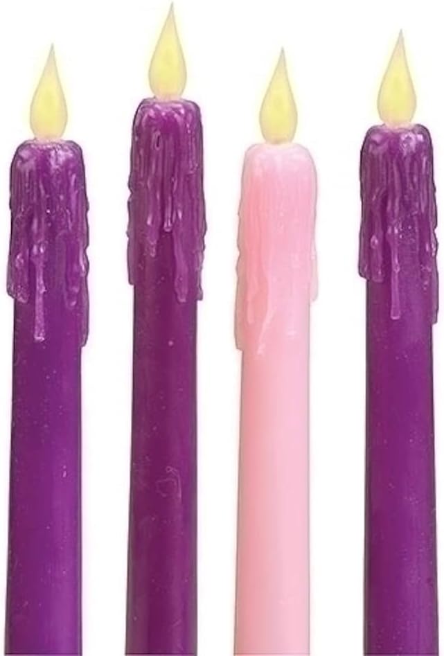 LED Advent Candle Set - 10 Inch - 4-piece