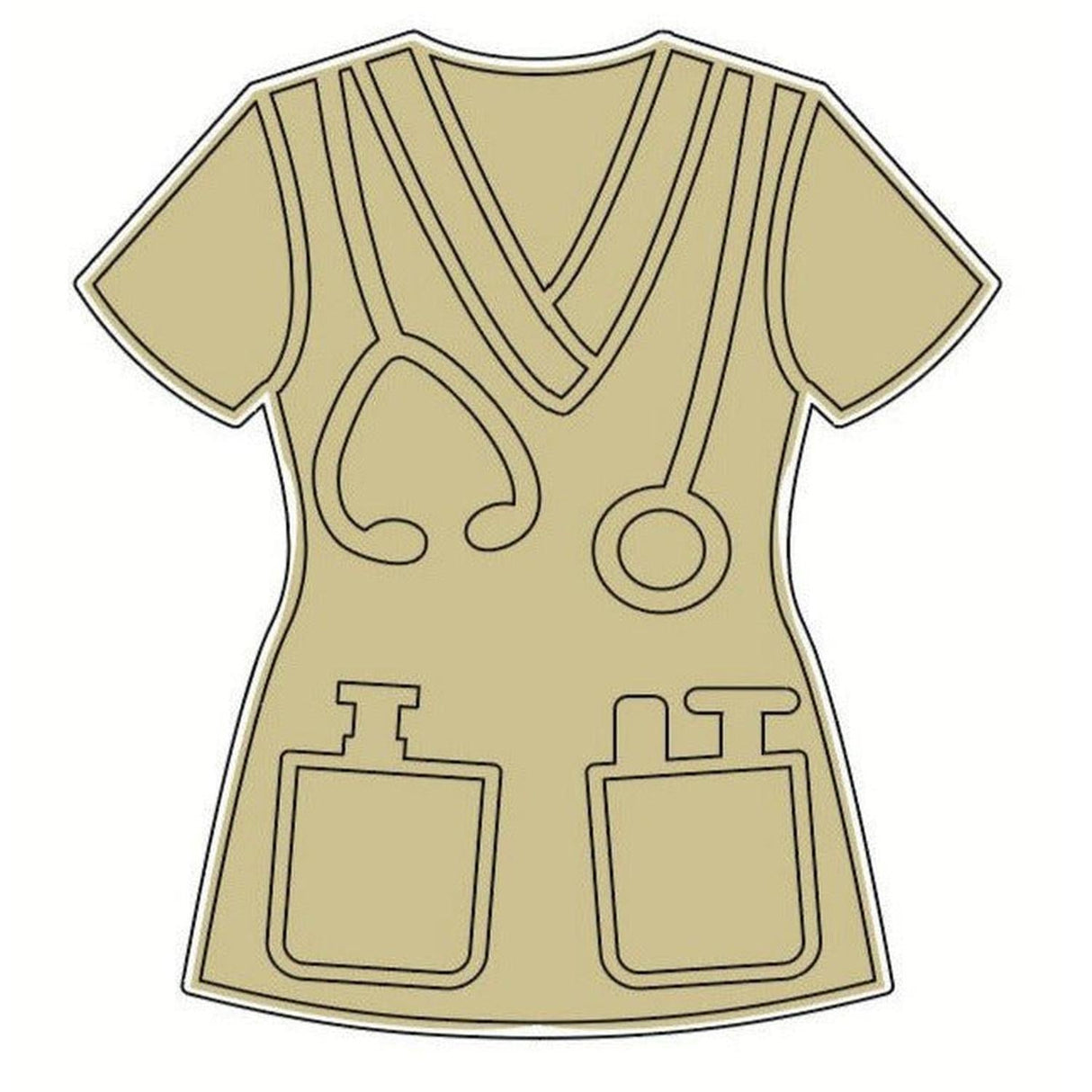 Nurse Scrubs Unfinished Wood Cut Out