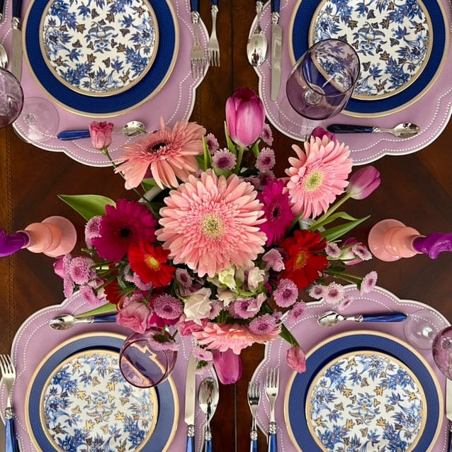 Nurture Purple Scalloped Faux Leather Placemat