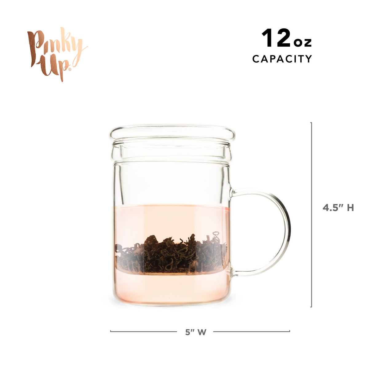 Blake glass tea infuser mug by pinky up