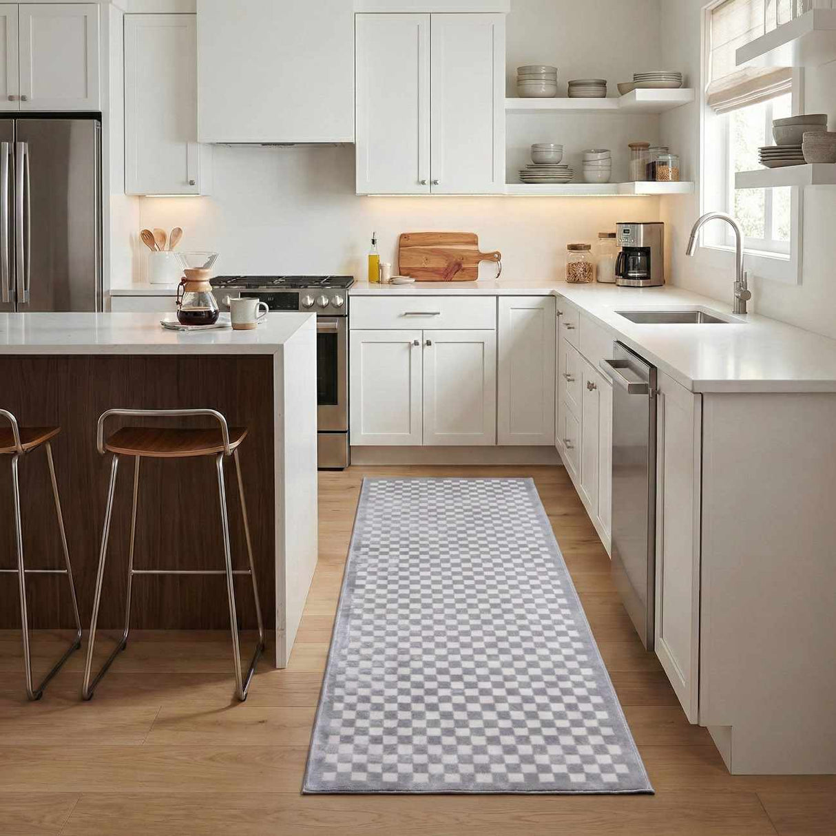 Gaiwan Cream Gray Washable Area Rug