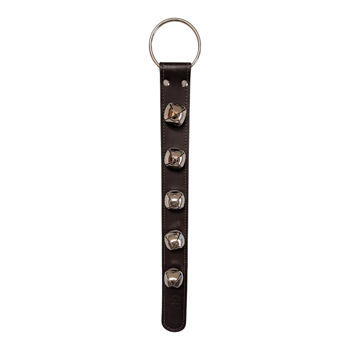Sleigh Bell Strap with 5 Nickel Bells - Brown