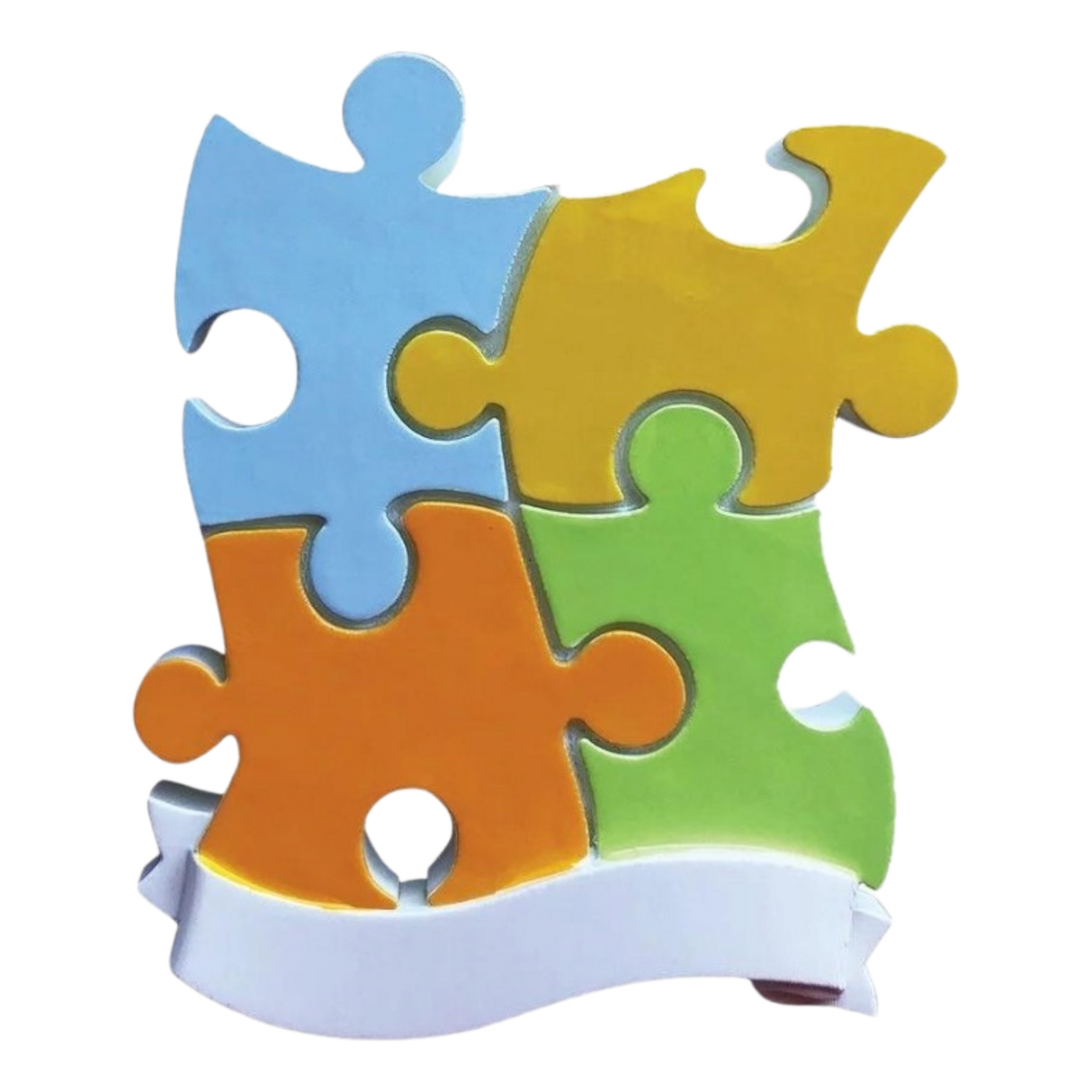 Puzzle Piece Ornament - Family of 4