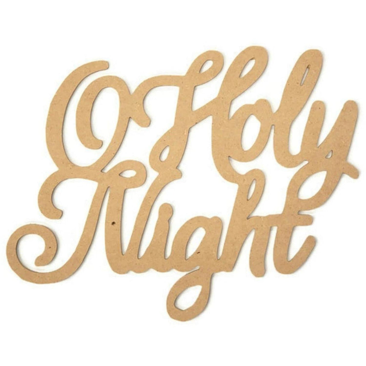 Oh Holy Night Script Word Wood Cutout - Unfinished Wood