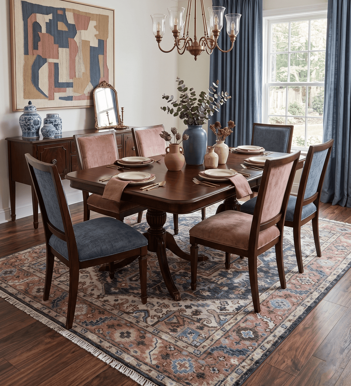 Oliver Traditional Turkish Design Rust And Charcoal Hand Knotted Wool Rug