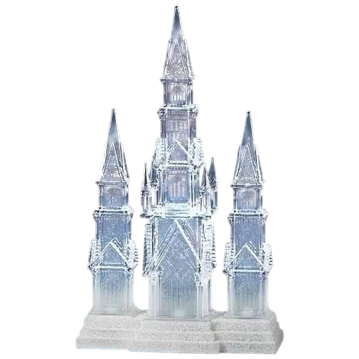 Lighted Three Tower Church Waterglobe