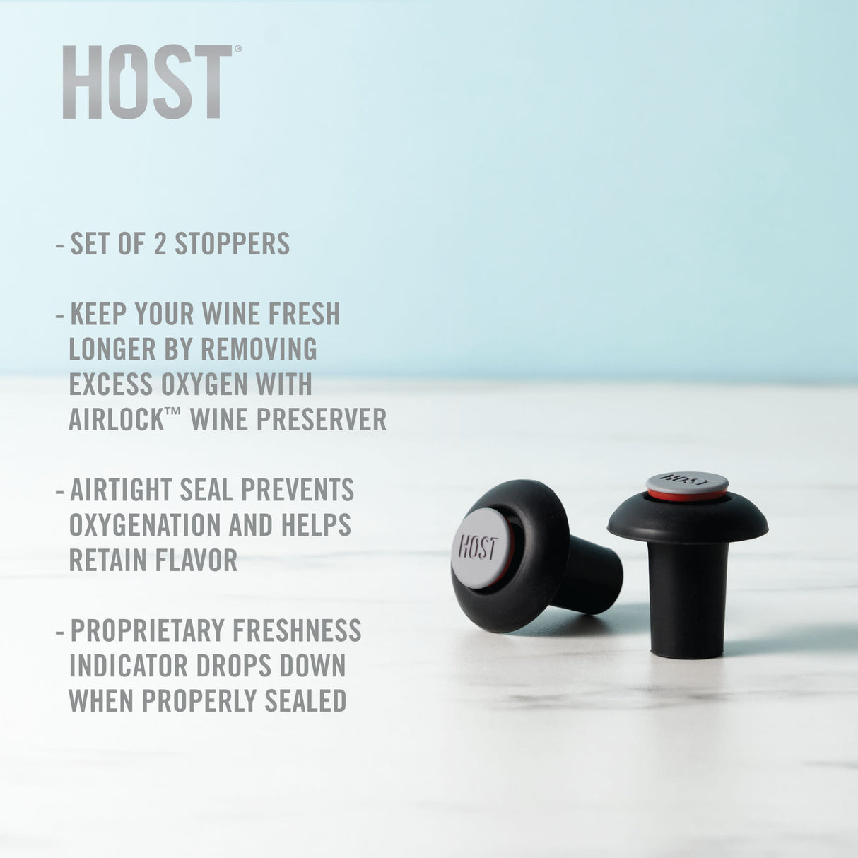 Airlock™ extra wine stoppers by host®